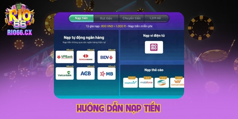 Hướng dẫn nạp tiền
